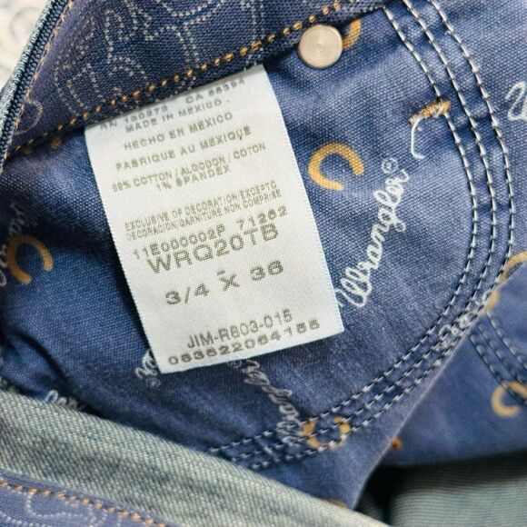 Wrangler Q-Baby Riding Jeans No Gap Waistband Mid rise Bootcut Size 3/4x36 - Picture 8 of 9
